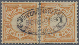 Württemberg - Marken Und Briefe: 1881, 2 Mark, Waagerechtes Paar Mit Sehr Selten - Other & Unclassified