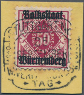 Württemberg - Marken Und Briefe: 1919, Dienstmarke, 50 Pfg., Briefstück Mit Zent - Sonstige & Ohne Zuordnung