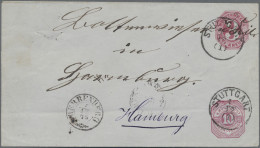 Württemberg - Ganzsachen: 1875, 3 Kr. Bzw. 10 Pfg. Umschlag Von Stuttgart Nach H - Andere & Zonder Classificatie