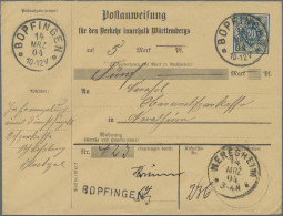 Württemberg - Postanweisungen: 1904, 2 Verschiedene Postanweisungs-GA-Umschläge, - Andere & Zonder Classificatie