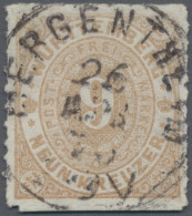 Württemberg - Einkreisstempel: MERGENTHEIM, Schwarz Auf 9 Kr., Kabinett, Gepr. B - Otros & Sin Clasificación