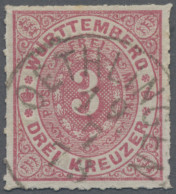 Württemberg - Einkreisstempel: OETHLINGEN, K 1 Schwarz Auf 3 Kr., Kabinett, Foto - Otros & Sin Clasificación