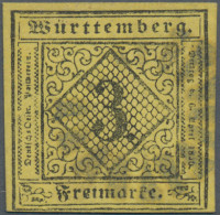 Württemberg - Stumme Stempel: 1851, CRAILSHEIM, Der Stumme Mühlradstempel Als Kl - Otros & Sin Clasificación
