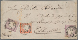 Deutsches Reich - Brustschild: 1872, ¼ Gr Grauviolett Zweimal Zusammen Mit ½ Gr - Covers & Documents