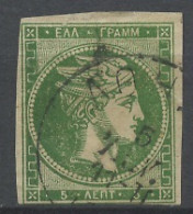 Grèce - Griechenland - Greece 1861 Y&T N°3 - Michel N°3 (o) - 5l Mercure - Used Stamps