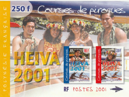 Polynesia 2001 - Wooden Boat Race , MNH , Bl.27 - Unused Stamps