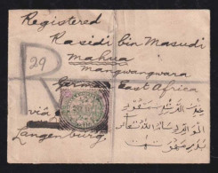 Afrique De L'Est Allemande DOA 1904 Courrier Entrant Recommandé Couverture RHODESIA NDOLA STATION X MAHUA LANGENBURG - África Oriental Alemana