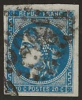 France  .  Y&T   .   46 B  (2 Scans)   .    O  .     Oblitéré - 1870 Bordeaux Printing