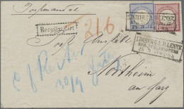 Deutsches Reich - Brustschild: 1874, 1 Gr. Karmin U.2 Gr. Blau , Gr. Schild Auf - Storia Postale