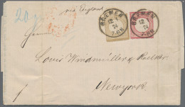 Deutsches Reich - Brustschild: 1872, 5 Gr. Ockerbraun Und 1 Gr Karmin, Beide Gro - Lettres & Documents