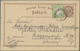 Deutsches Reich - Brustschild: 1872, 1 Kr. Gelbgrün, Linke Untere Ecke Minimal S - Cartas & Documentos