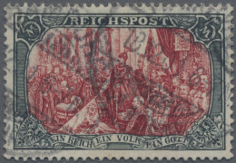 Deutsches Reich - Germania: 1900, "REICHSPOST" 5 M Grünschwarz/rot In Type II, G - Gebraucht