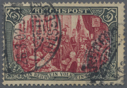 Deutsches Reich - Germania: 1900 "REICHSPOST" 5 M. Grünschwarz/rot In Type IV (T - Used Stamps