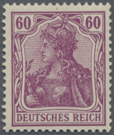 Deutsches Reich - Germania: 1911, 60 Pf Germania Dunkellila Im Friedensdruck, Fa - Unused Stamps