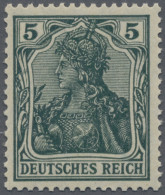 Deutsches Reich - Germania: 1918 Kriegsdruck 5 (Pf) Schwarzopalgrün, Tadellos Po - Unused Stamps