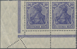 Deutsches Reich - Germania: 1915, 20 Pfg Germania Dunkelviolettblau, Kriegsdruck - Unused Stamps
