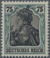 Deutsches Reich - Inflation: 1918, Germania 75 Pf Mit Rahmen Hellblaugrün, Matt - Ungebraucht