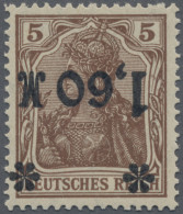 Deutsches Reich - Inflation: 1921 Germania "1,60 M" Auf 5 (Pf) Gelbbraun Mit Glä - Unused Stamps