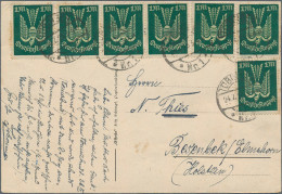 Deutsches Reich - Inflation: 1923, Flugpost 5 Mark Dunkelzinnober, 12er-Block Un - Lettres & Documents