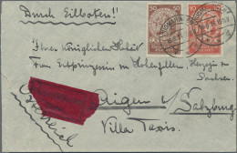 Deutsches Reich - Weimar: 1900/1924, 10 U. 50 Pf. Nothilfe Auf Eil-Brief (etwas - Lettres & Documents