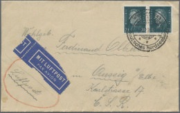 Deutsches Reich - Weimar: 1928, Ebert 20 Pfg. Schwarzgrünblau Im Waagerechten Pa - Brieven En Documenten