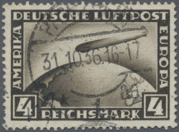 Deutsches Reich - Weimar: Zeppelin, 4 RM Mit Plattenfehler I, Sauber Bzw. Klar G - Usados