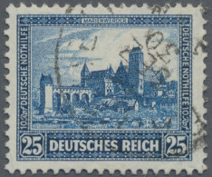 Deutsches Reich - Weimar: 1930, Nothilfe 25 (+10 Pf) In Der Farbe Blau, Leicht U - Usados