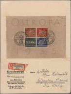 Deutsches Reich - Weimar: 1935, OSTROPA-Block Auf Größerem R-Drucksache-Brief De - Cartas & Documentos