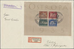 Deutsches Reich - Weimar: 1935, OSTROPA-Block Auf Größerem R-Brief (senkr. Bugsp - Lettres & Documents