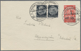 Deutsches Reich - 3. Reich: 1933, Marke Aus Nothilfe-Block 10 Pfg. Zusammen Mit - Cartas & Documentos