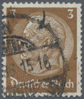 Deutsches Reich - 3. Reich: 1933, Hindenburg 3 Pfg. Braunocker Mit Wasserzeichen - Used Stamps