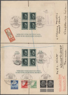Deutsches Reich - 3. Reich: 1937, Zwei Hitler-Blocks Mit Beifrankatur Auf Schwer - Cartas & Documentos