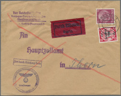 Deutsches Reich - 3. Reich: 1940, 25 Pfg. Danzig-Abschied Und 15 Pfg. Hindenburg - Briefe U. Dokumente
