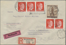 Deutsches Reich - 3. Reich: 1944, 2x 12+38 Pf. Fulda, 5x 8 Pf. Hitler Und 2x 20 - Lettres & Documents