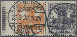 Deutsches Reich - Zusammendrucke: 1917, Germania 7½ Pfg. Rötlichorange+15 Pfg. G - Se-Tenant