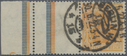 Deutsches Reich - Zusammendrucke: 1921, Germania 10 Pfg. Gelblichorange, Randlin - Zusammendrucke