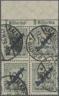 Deutsches Reich - Dienstmarken: 1923, 100 Mio Mark Schlangenaufdruck Als Viererb - Service