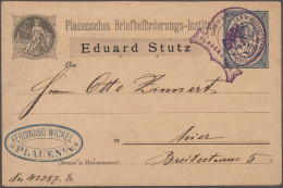 Deutsches Reich - Privatpost (Stadtpost): 1891, PLAUEN, Briefbeförderung, GA-Ant - Private & Lokale Post