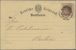 Deutsches Reich - Ganzsachen: 1872, Ganzsachenauschnitt ½ Gr. Braun, Sehr Breit - Autres & Non Classés