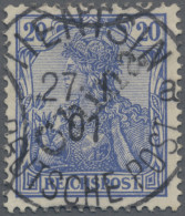 Deutsche Post In China: 1901, Germania 20 Pfg. Lilaultramarin Mit Handstempelauf - Chine (bureaux)