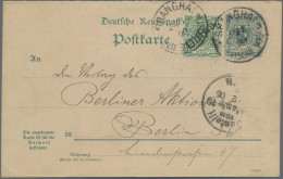 Deutsche Post In China - Ganzsachen: 1900, 5 Pf. Reichspost Grün Frageteil-GA-Ka - China (oficinas)