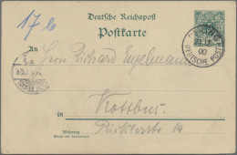 Deutsche Post In China - Ganzsachen: 1900, 5 Pf. Reichspost Grün GA-Karte Mit St - China (oficinas)