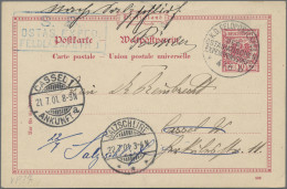 Deutsche Post In China - Ganzsachen: 1901, 10 Pf. Reichspost Karmin GA-Karte Mit - Chine (bureaux)