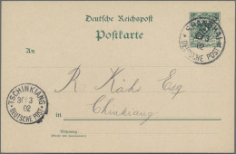 Deutsche Post In China - Ganzsachen: 1902, Vier Kab. Ganzsachenkarten 5 Pf. Ab " - China (kantoren)