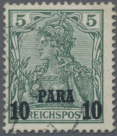 Deutsche Post In Der Türkei: 1902-04 Satz Von Sechs Werten Je Mit Aufdruck In Ty - Deutsche Post In Der Türkei