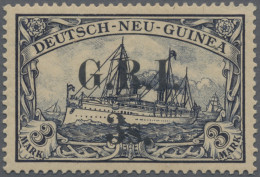 Deutsch-Neuguinea - Britische Besetzung: 1914 "G.R.I. 3s." Auf 3 M. Violettschwa - Nueva Guinea Alemana