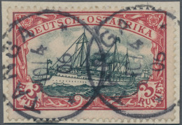 Deutsch-Ostafrika: 1906, 3 Rupien Dunkelrot/grünschwarz Kaiseryacht Mit Mittelst - German East Africa