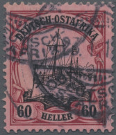 Deutsch-Ostafrika: 1905/20, Schiff Mit Wz., 60 H. Mit Plattenfehler I, Gestempel - German East Africa