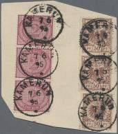 Deutsche Kolonien - Kamerun-Vorläufer: 1895 Senkr. Dreierstreifen 2 M. Braunpurp - Cameroun