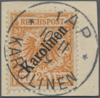 Deutsche Kolonien - Karolinen: 1899, 25 Pfg. Orange Mit Diagonalem Aufdruck "Kar - Caroline Islands